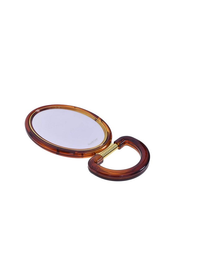 Scarlet Line Professional Series Oval Shape Medium Size Double Sided Magnifying Makeup Mirror With Handle Stand For Men & Women, 21 X 12.5 X 1 Cm - Image 4