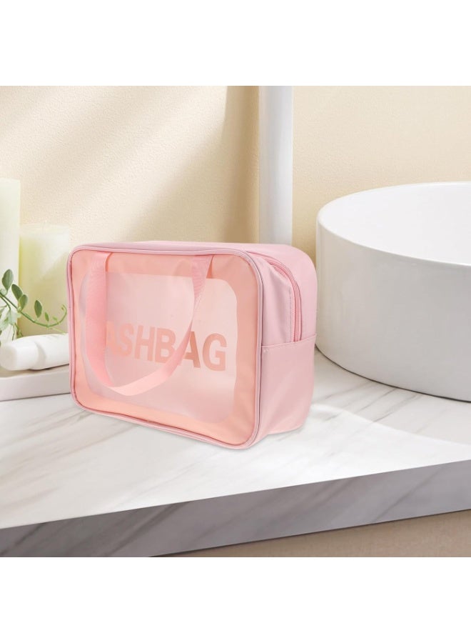 Kaza 3pcs Travel Makeup Organizer Set Matte Pvc Toiletry Bags Large Capacity Zippered Cosmetic Pouches for Women Airport-approved Portable Toiletry Storage - Image 3