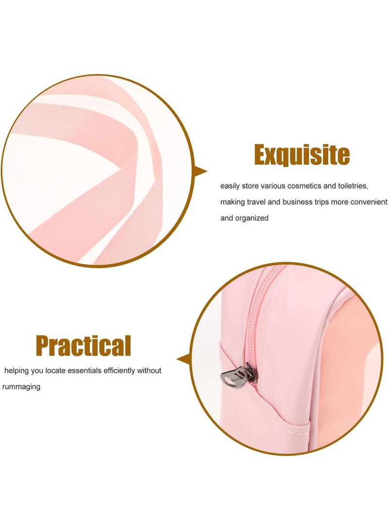 Kaza 3pcs Travel Makeup Organizer Set Matte Pvc Toiletry Bags Large Capacity Zippered Cosmetic Pouches for Women Airport-approved Portable Toiletry Storage - Image 2