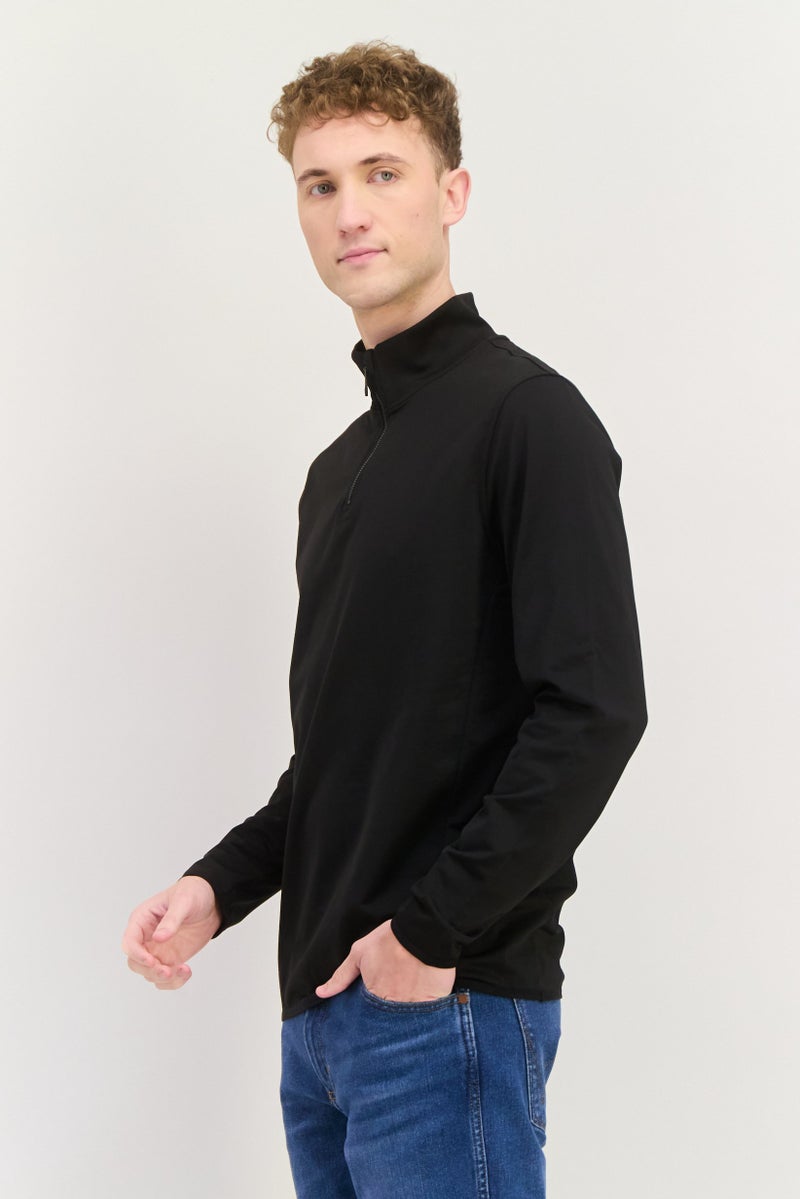 Lyle & Scott سويت شيرت رجالي بأكمام طويلة وياقة مرتفعة، أسود - Image 2