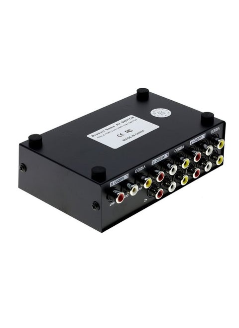 4 Port Input 1 Output Audio Video AV RCA Switch Box