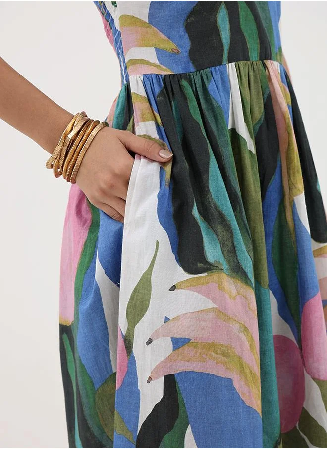 Studio Erst Printed Halter Midi Dress