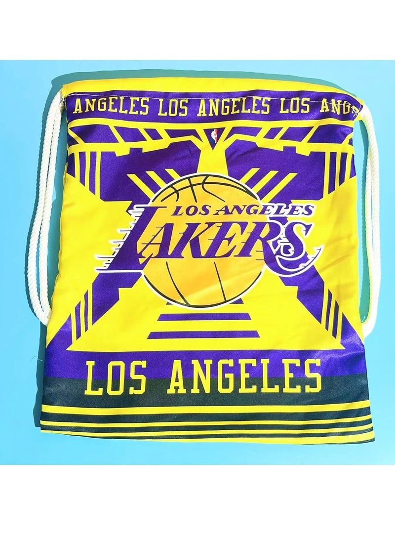 M MIAOYAN M MIAOYAN NBA Lakers Warriors Celtics team basketball drawstring pocket backpack large capacity student basketball bag  - Image 2