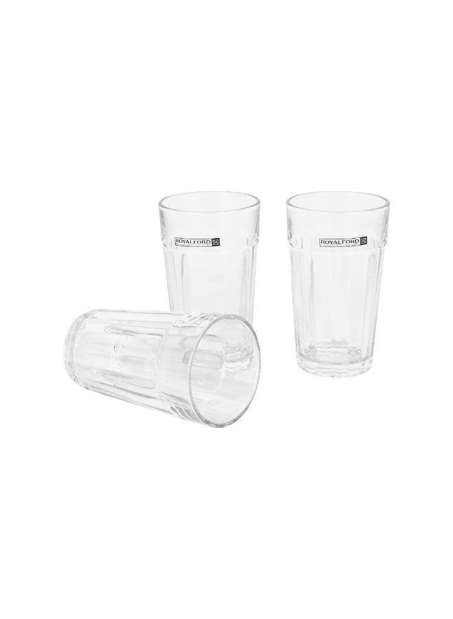 Royalford 330 ml Transparent Glass Tumbler Set- RF12807/ Multi-Purpose, Perfect for Hot and Cold Beverages like Tea, Coffee, Water, Juices/ Lead-Free, Crystal Clear Construction clear - Image 1