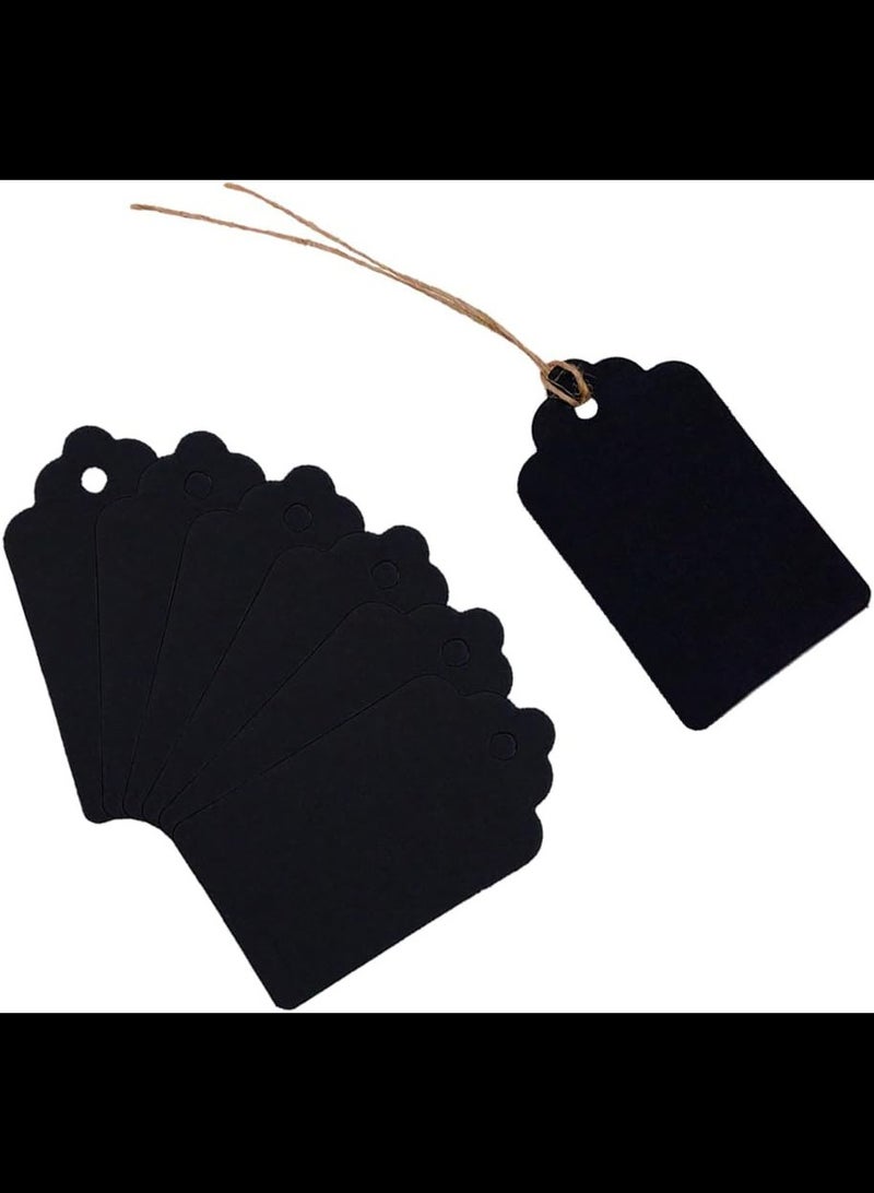 Generic 100Pcs Kraft Paper Gift Tags with 100 String, Blank Gift Bags Tags Price Tags,Black,4.3x7.1cm - Image 3