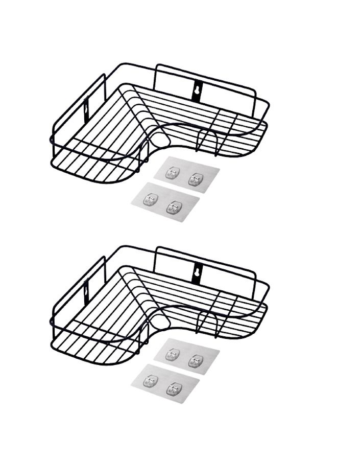 Kutis 2-Piece Bathroom Shelf Shower Shampoo Soap Organizer Wall Mounts Storage Rack - Image 2