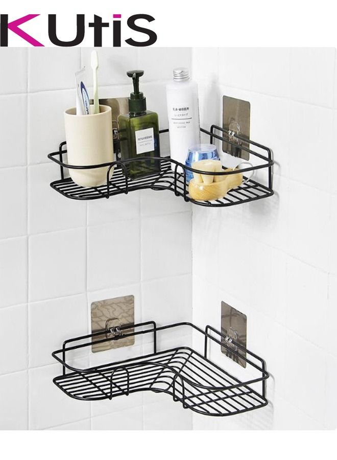 Kutis 2-Piece Bathroom Shelf Shower Shampoo Soap Organizer Wall Mounts Storage Rack - Image 1
