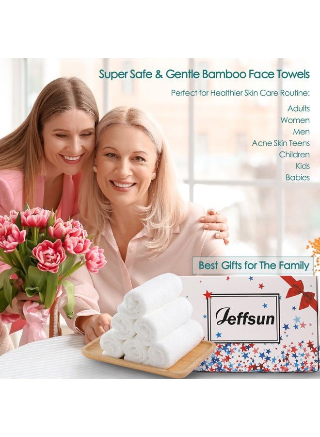 JEFFSUN Face Towels 6 Pack, 13x13 inch Extra Large White Wash Cloths on Sensitive Skin, Super Soft and Skin Friendly Bath Washcloths for Face and Body, Easy to Clean Quick Dry Facial Cleansing Cloths - Image 4