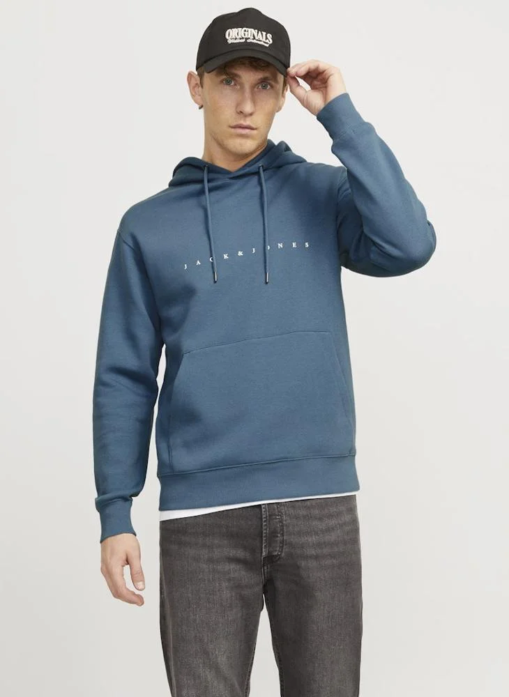 JACK & JONES Logo Print Pull Over Hoodie