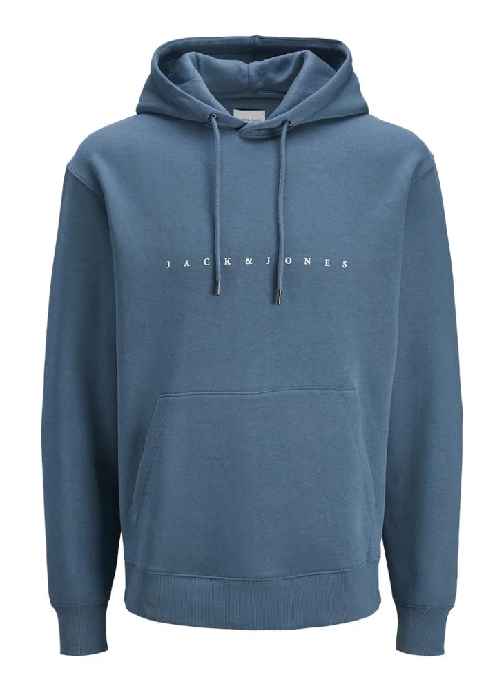جاك اند جونز Logo Print Pull Over Hoodie