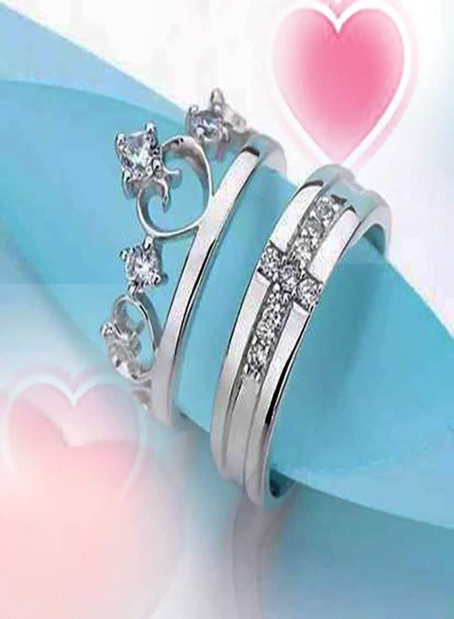 ARTBOX Adjustable Couple Love Rings Set for Adults | 2 Piece Metallic Ring Set | Open Size Anguthi for Engagement, Anniversary - Image 2