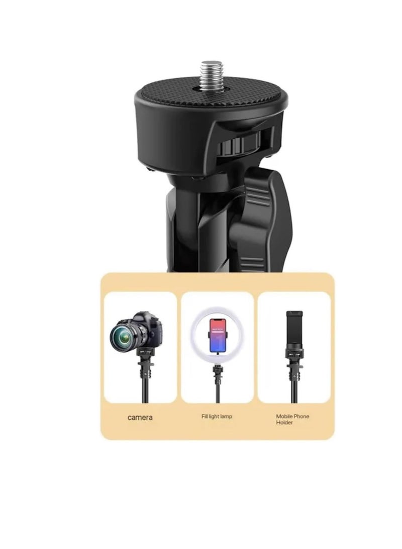 Professional tripod for camera with 360-degree rotation, flip lock, and aluminum alloy legs - black  - Image 2