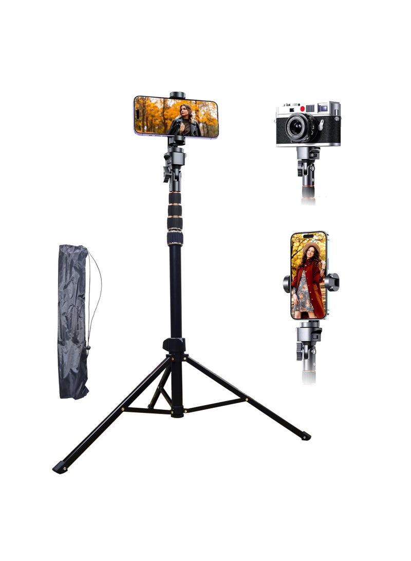 Professional tripod for camera with 360-degree rotation, flip lock, and aluminum alloy legs - black  - Image 1