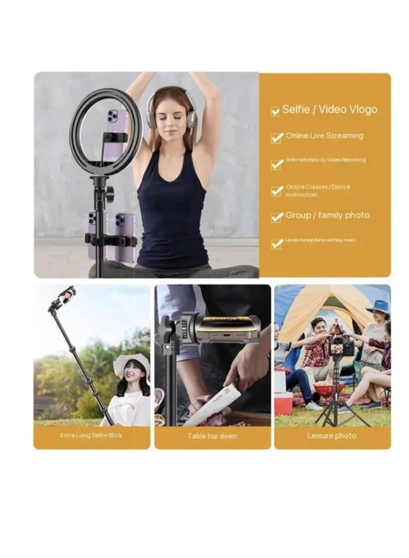 Professional tripod for camera with 360-degree rotation, flip lock, and aluminum alloy legs - black  - Image 5
