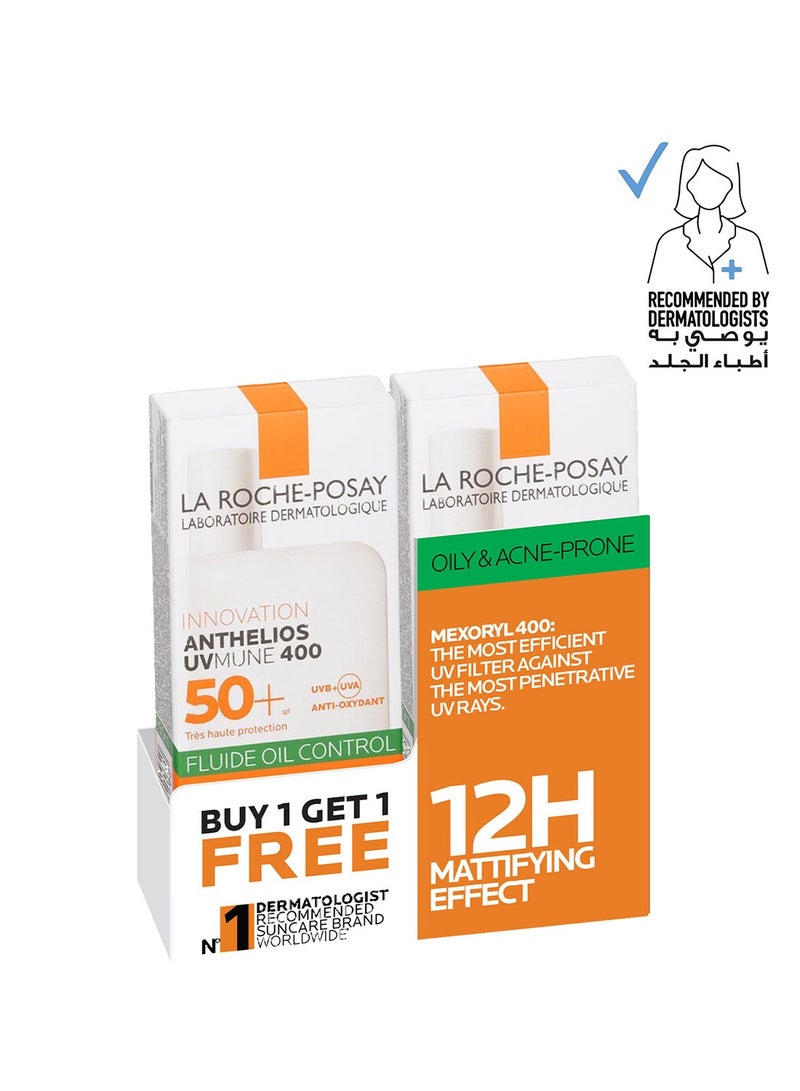 La Roche-Posay Anthelios Facial Sunscreen Oil Control Duo SPF50+ 50ml 1+1 PROMO PACK