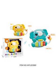 Infant Early Education Music Sound And Light Cartoon Elephant Dinosaur Digital Keyboard Baby Baby Cognitive Enlightenment Animal Toy Keyboard-Color:Baby Sound And Light Elephant Keyboard Two Colors Mixed