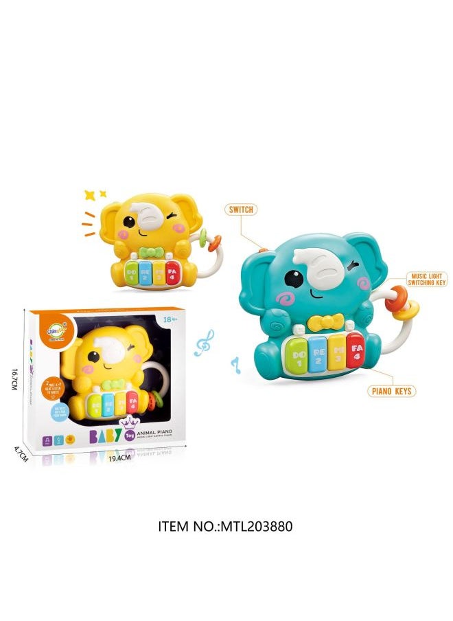 Generic - Infant Early Education Music Sound And Light Cartoon Elephant Dinosaur Digital Keyboard Baby Baby Cognitive Enlightenment Animal Toy Keyboard-Color:Baby Sound And Light Elephant Keyboard Two Colors Mixed - Image 1