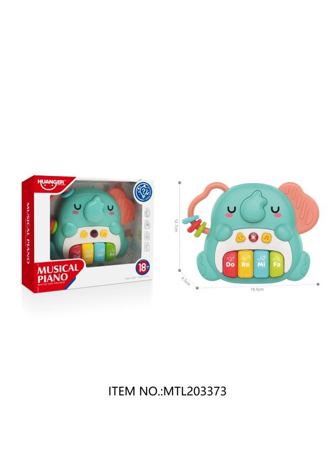 Generic - Infant Early Education Music Sound And Light Cartoon Elephant Dinosaur Digital Keyboard Baby Baby Cognitive Enlightenment Animal Toy Keyboard-Color:Baby Sound And Light Elephant Keyboard Two Colors Mixed - Image 1