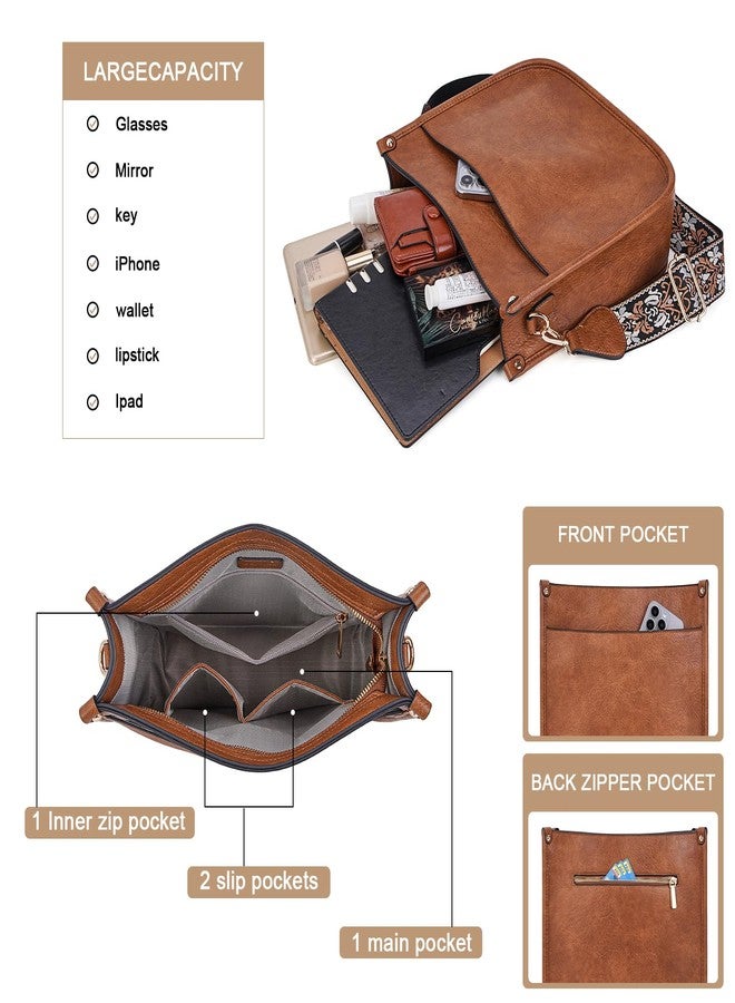 Caitina Crossbody Bag Women Vegan Leather Hobo Handbag Trendy Crossbody Shoulder Bag Purses For Women with 2 Adjustable Strap, A1-1 Zong, 12 x 3.5 x 10 inches - Image 4