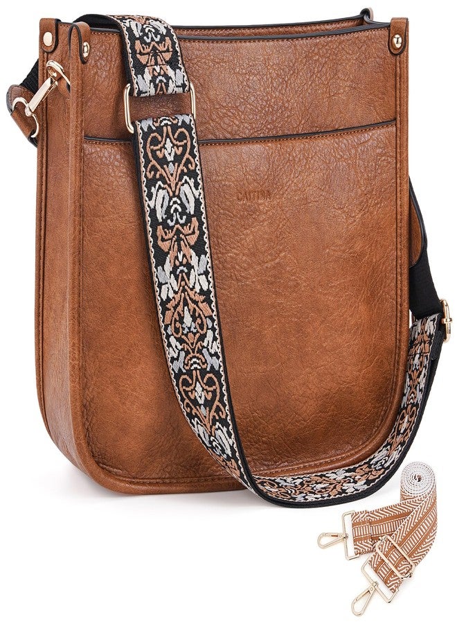 Caitina Crossbody Bag Women Vegan Leather Hobo Handbag Trendy Crossbody Shoulder Bag Purses For Women with 2 Adjustable Strap, A1-1 Zong, 12 x 3.5 x 10 inches - Image 1
