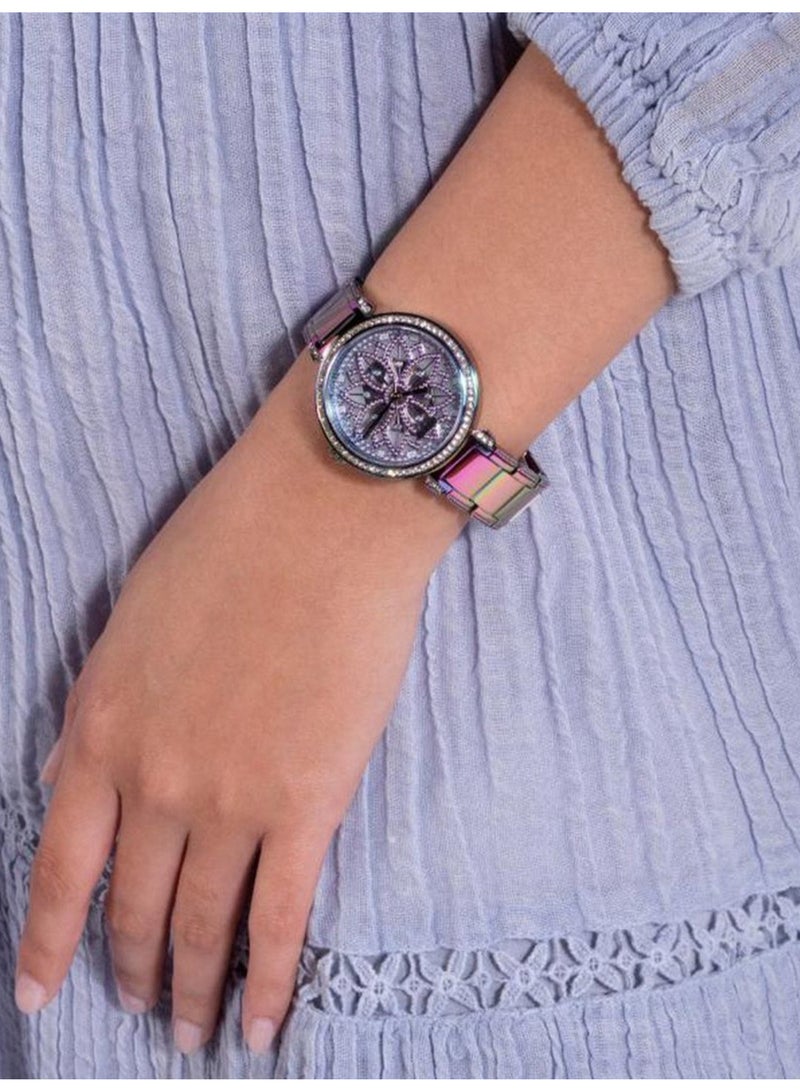 Guess Womens Lily Multicolour Tone Floral Dial Watch -  GW0528L4 - Image 5