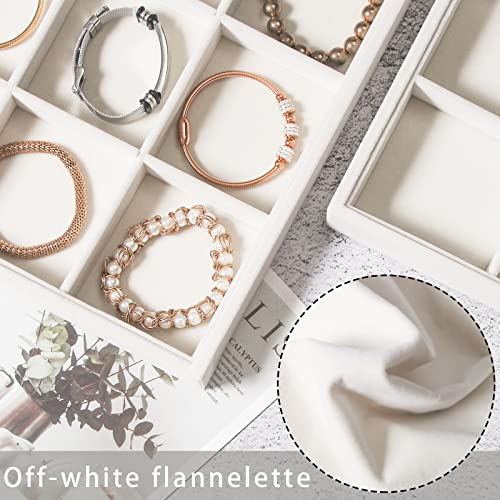 Coward 2PC Stackable 12 Grids Jewelry Organizer Tray Bracelet Display Stand for Selling Velvet Necklace Holder Earring Box Storage (12grid+12grid) - Image 4