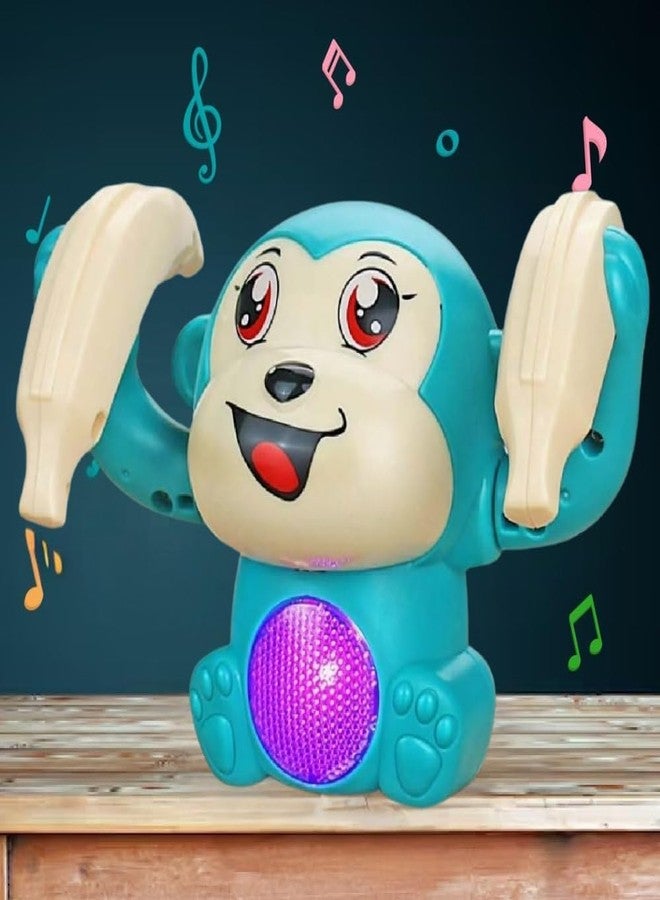 Drumstone (𝗦𝗽𝗲𝗰𝗶𝗮𝗹 𝟭𝟬 𝗬𝗲𝗮𝗿𝘀 𝗪𝗮𝗿𝗿𝗮𝗻𝘁𝘆 Monkey Toy with Voice & Touch Sensor, 360° Spin, Lights & Sounds, Interactive Play for Kids, Tumbling Monkey with Banana, Perfect Fun Gift - Image 2