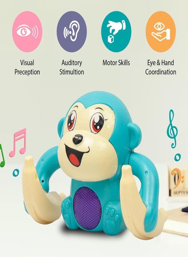 Drumstone (𝗦𝗽𝗲𝗰𝗶𝗮𝗹 𝟭𝟬 𝗬𝗲𝗮𝗿𝘀 𝗪𝗮𝗿𝗿𝗮𝗻𝘁𝘆 Monkey Toy with Voice & Touch Sensor, 360° Spin, Lights & Sounds, Interactive Play for Kids, Tumbling Monkey with Banana, Perfect Fun Gift - Image 3
