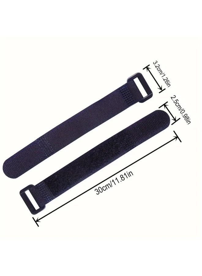 10pcs Black Nylon Bike Tie Fastening Strap With Buckle Reusable Self Adhesive Hook And Loop Cable Securing Straps - Image 4