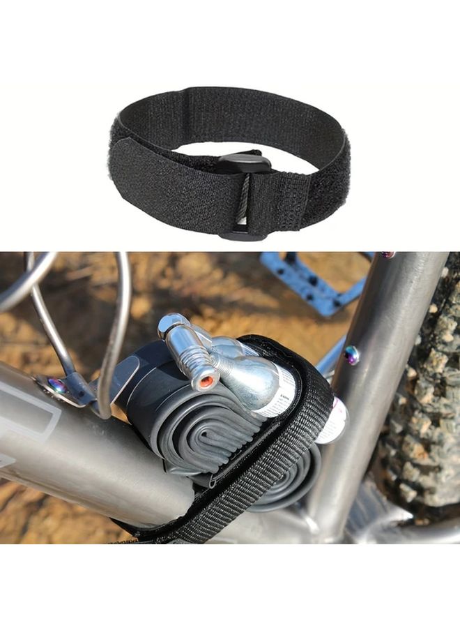 10pcs Black Nylon Bike Tie Fastening Strap With Buckle Reusable Self Adhesive Hook And Loop Cable Securing Straps - Image 3