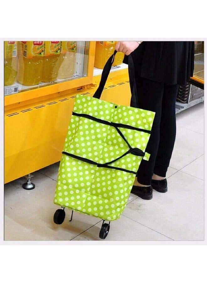 Dec Kitchenpro Collapsible Trolley Bags Folding Shopping Bag with Wheels Reusable Bags Fashion Rolling Shopper Medium Size Lightweight Capability with Heavy Wheels (Multicolor) - Image 2