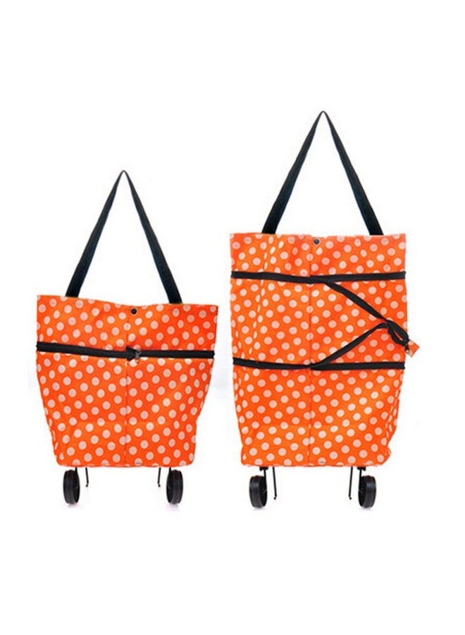 Dec Kitchenpro Collapsible Trolley Bags Folding Shopping Bag with Wheels Reusable Bags Fashion Rolling Shopper Medium Size Lightweight Capability with Heavy Wheels (Multicolor) - Image 5