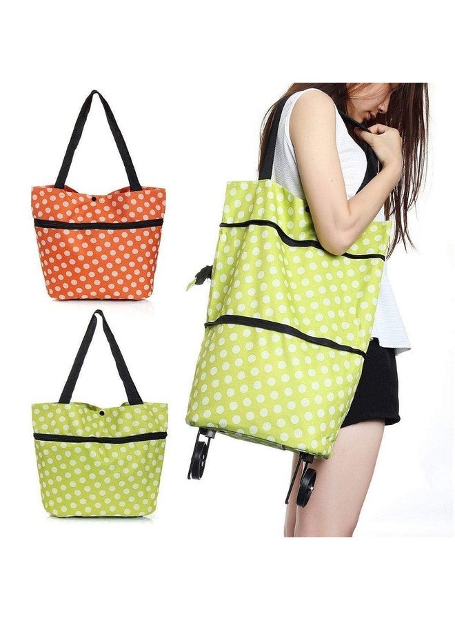 Dec Kitchenpro Collapsible Trolley Bags Folding Shopping Bag with Wheels Reusable Bags Fashion Rolling Shopper Medium Size Lightweight Capability with Heavy Wheels (Multicolor) - Image 3