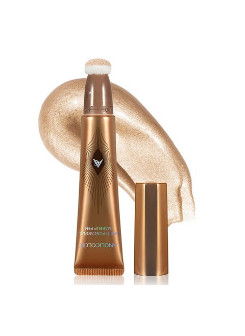 Multi-Functional Makeup Pen，Liquid Highlighter Makeup Stick 3D Sparkling Effect,Cream Highlighter Lightweight,Easy To Spread,Highlighter Makeup Long-lasting,Natural Makeup Effect-12ml  #01