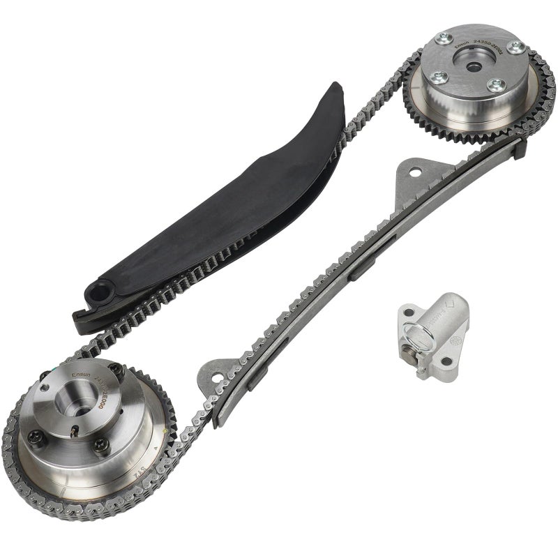 Ensun Timing Chian Kit Intake Exhaust VVT Gear Tensioner Arm Guide Raild Compatible with 20112013 Elantra 18L 20122013 Soul 20L Replace OE243502E001 243702E000