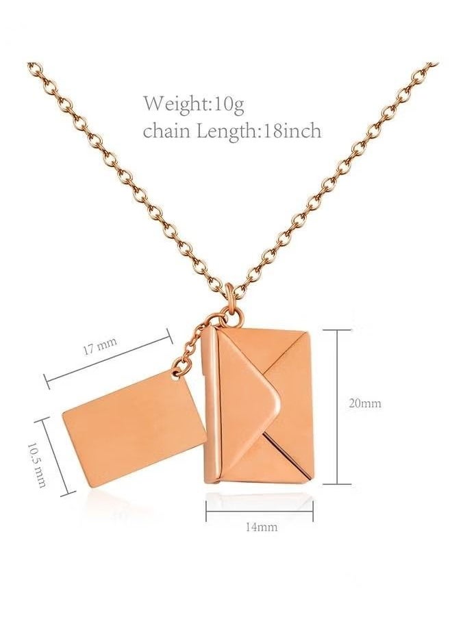 NIBEMINENT Couple Fashionable Necklace Love Letter Locket Pendant Envelope Name Plate Stainless Steel Couple Jewelry Gift for Girlfriend Boyfriend Women Men  - Image 3