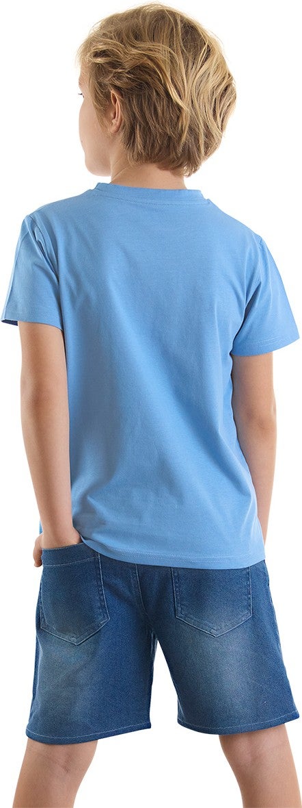 Mshb&G Let's Play Boy T-Shirt Denim Shorts Set  - Image 2