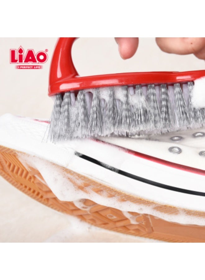 Liao مجموعة فرش بلاستيكية LIAO D130039 من 36 - 16 سم فرشاة تنظيف متعددة الاستخدامات باللون الأحمر والرمادي مع شعيرات قوية، مقبض مريح، مثالية للاستخدام المنزلي، المكتبي، والتجاري - Image 4