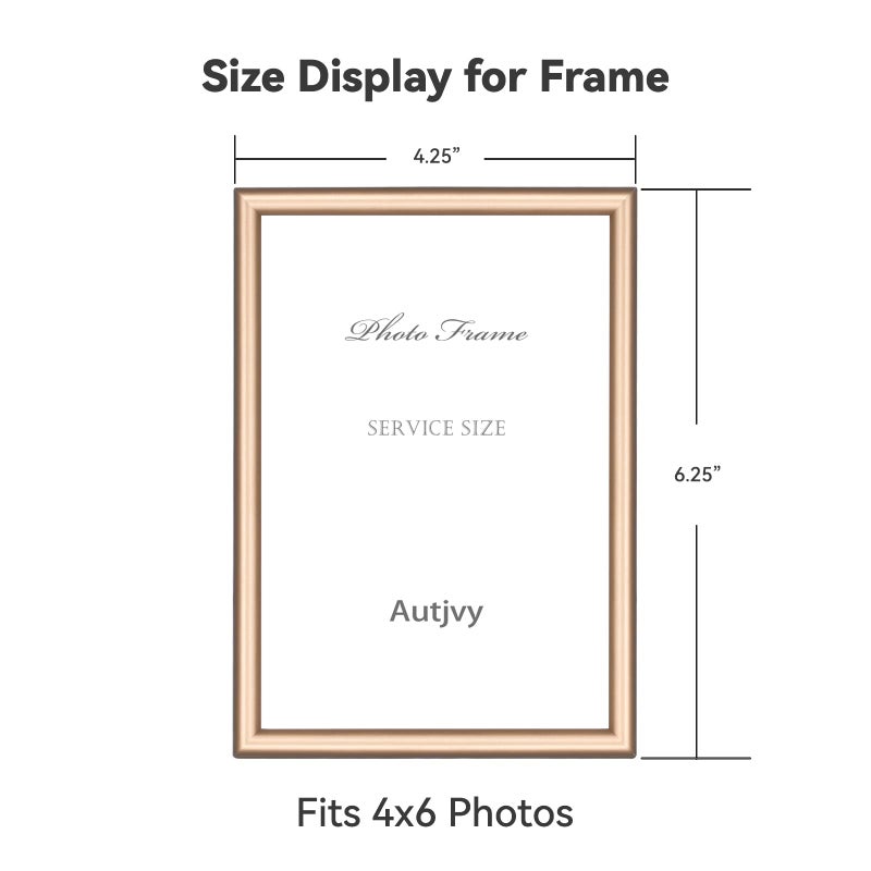 Autjvy 4x6 Picture Frame Gold - Brushed Brass Modern Simple Thin Aluminum Metal Photo Frame with HD Real Glass  Display for Tabletop and Wall Collage. (2 Pack) - Image 2