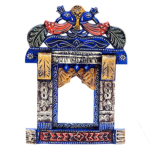 Medieval Arts Wood Painted Wall Hanging Jharokha (Multicolour, 18 inch), Rectangular, Framed - Image 2