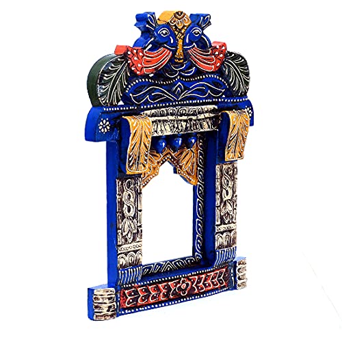 Medieval Arts Wood Painted Wall Hanging Jharokha (Multicolour, 18 inch), Rectangular, Framed - Image 3