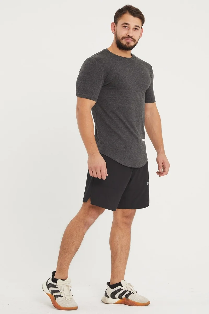 Gymwolves Sports Men's T-Shirt | Black Melange | T-Shirts | Workout Tanktop | Never Give Up |