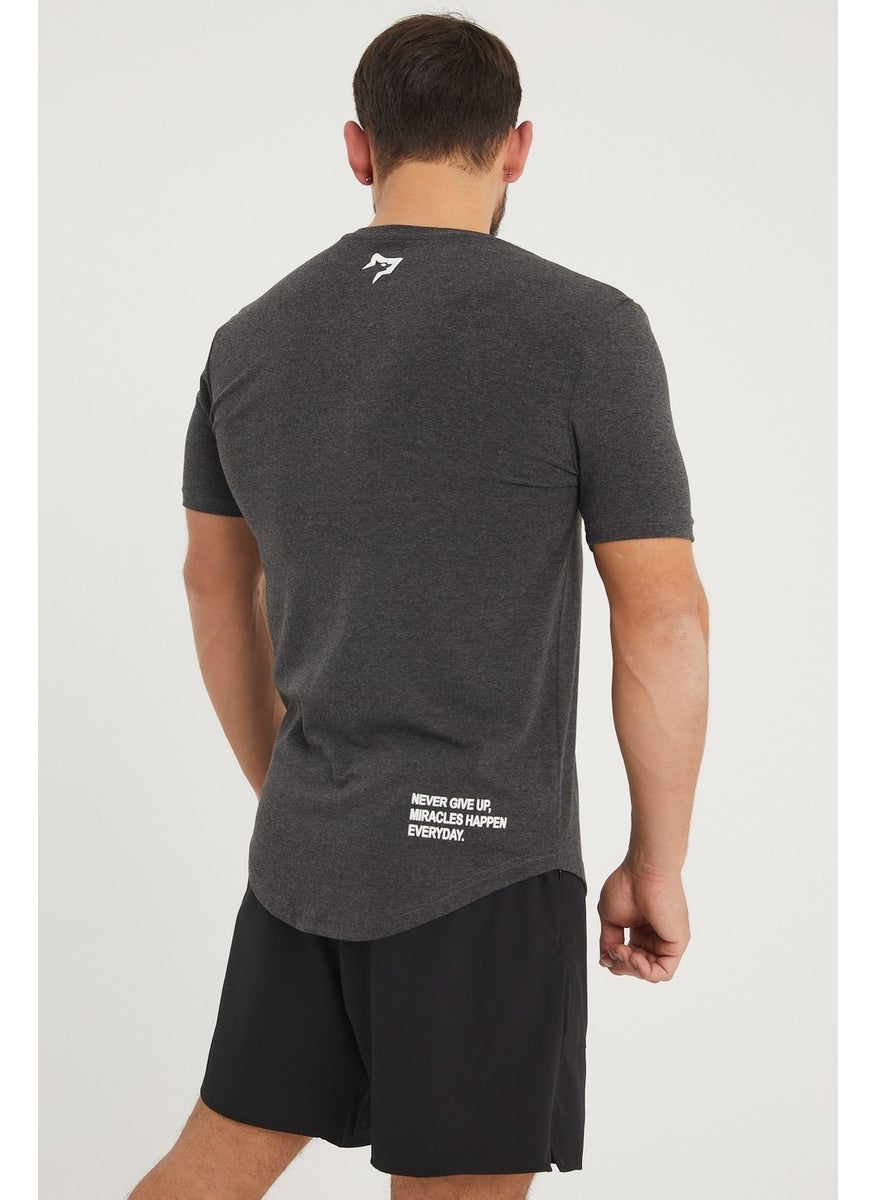 Gymwolves Sports Men's T-Shirt | Black Melange | T-Shirts | Workout Tanktop | Never Give Up |  - Image 5