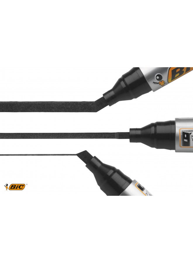 BIC Marking 2300 ECOlutions Box of 12 Permanent Markers Medium Chisel Tip Black - Image 2