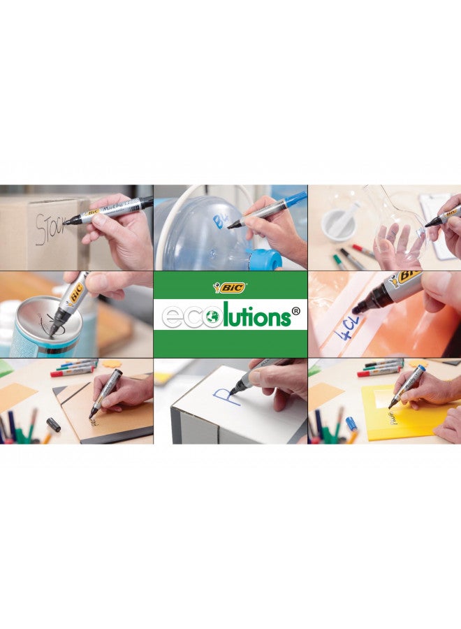 BIC Marking 2300 ECOlutions Box of 12 Permanent Markers Medium Chisel Tip Black - Image 3