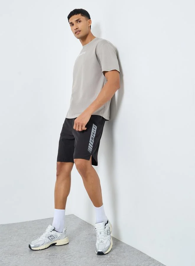 Styli Active Men Workout Shorts with Print Detail