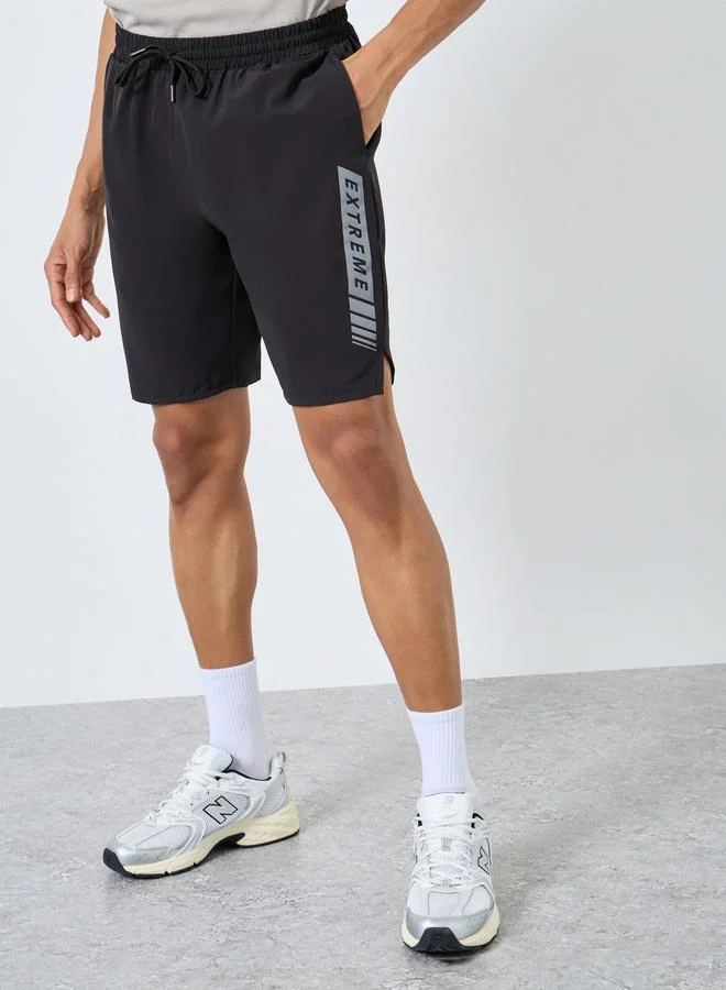 Workout Shorts with Print Detail