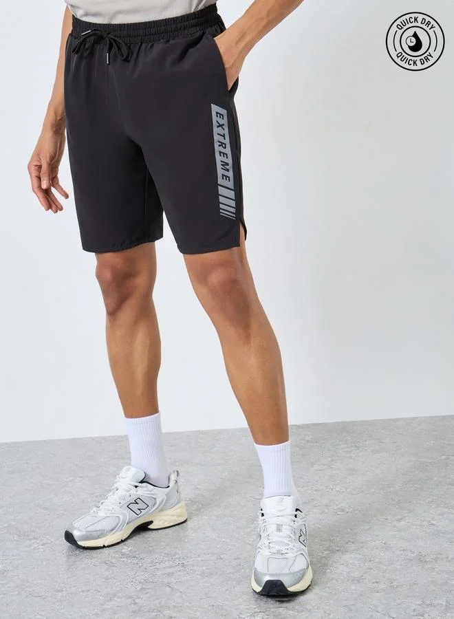 Men Workout Shorts with Print Detail