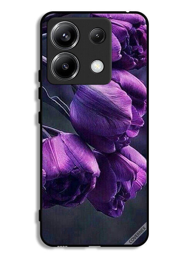 Covernex غطاء حماية لهاتف Xiaomi Redmi Note 13 Pro 5G مزخرف بالزهور الداكنة - Image 1