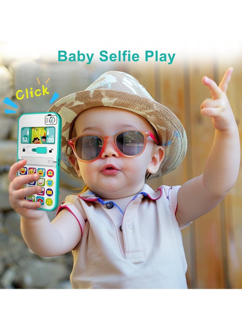 HUILE Foldable & Slide Baby Phone - Interactive Smartphone Toy With 40+ Songs, Music & Sounds and Activities, Pretend Play,Educational Features,Safe Mirror,And Durable Design For Toddlers 12M+ - Image 2